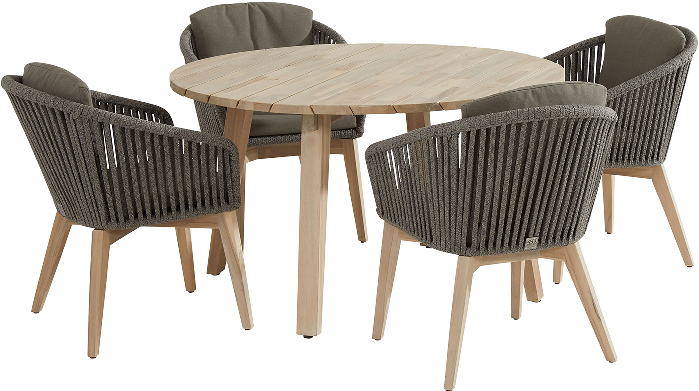 4 Seasons Outdoor Santander 4 Seat Round Derby Dining Set
