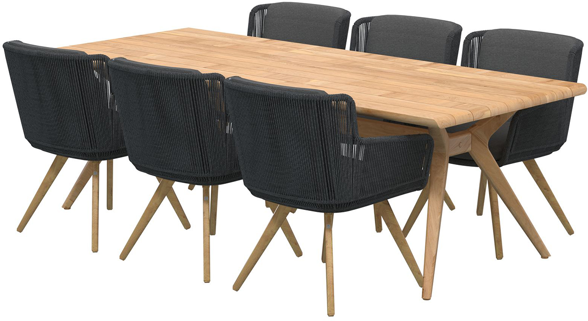 4 Seasons Outdoor Flores 6 Seat Bel Air Dining Set