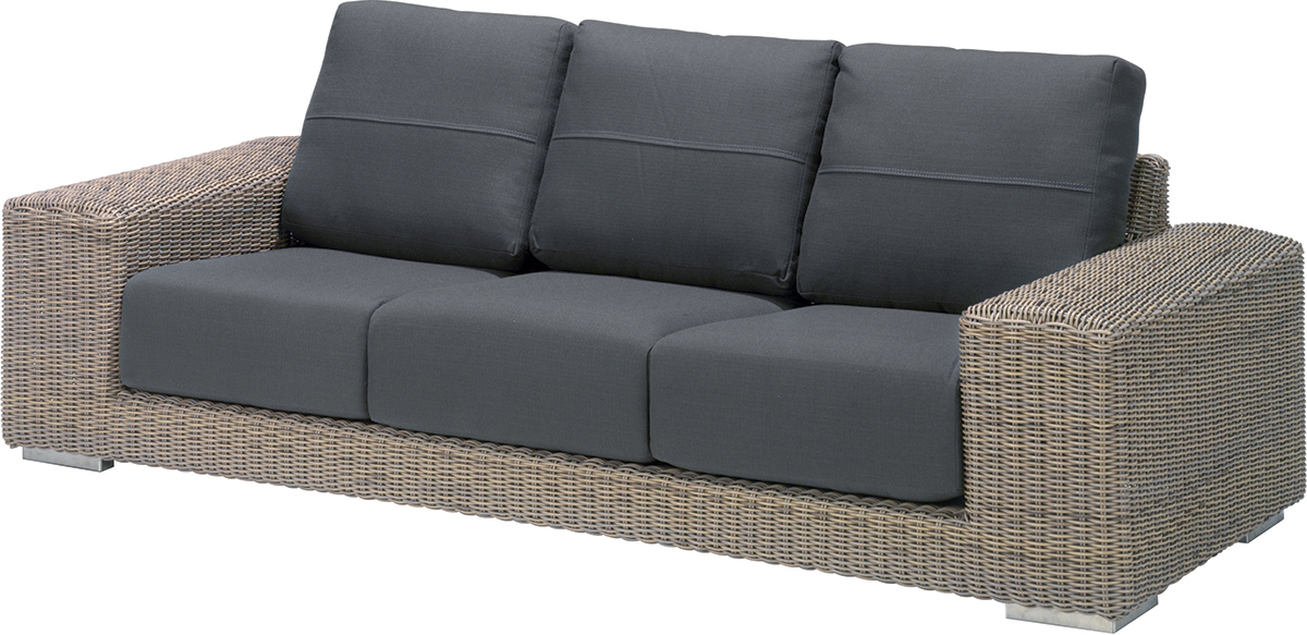 4 Seasons Outdoor Kingston 3 Seat Lounge Sofa in Pure Weave | Shackletons