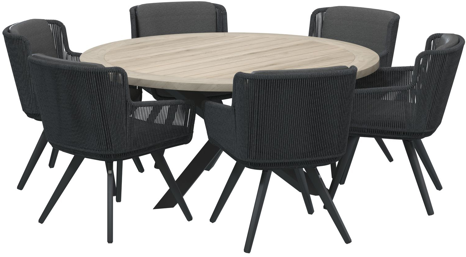 4 Seasons Outdoor Flores 6 Seat Louvre Dining Set