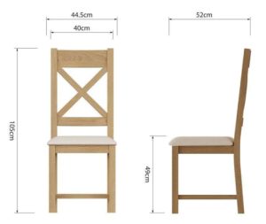 Pair of Kettle Interiors CO Cross Back Dinng Chairs with Fabric Base | Shackletons