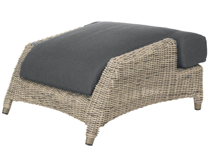 4 Seasons Outdoor Valentine Footstool with Cushion in Pure Weave