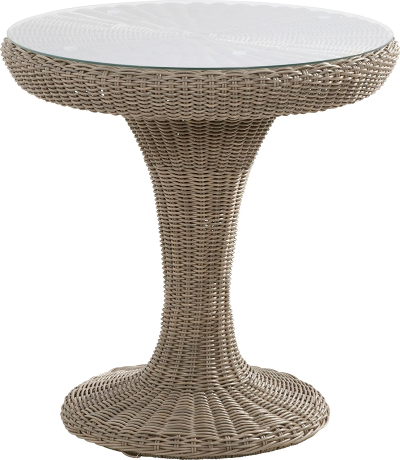 4 Seasons Outdoor Victoria 74cm Bistro Table with Glass Top in Pure Weave