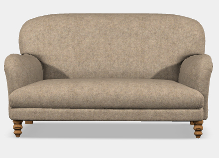 Tetrad Braemar Petit Sofa in Heather Harris Tweed with Brompton Tan Piping