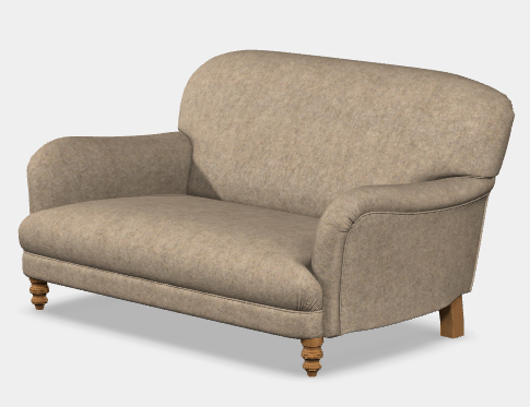 Tetrad Braemar Petit Sofa in Heather Harris Tweed with Brompton Tan Piping | Shackletons