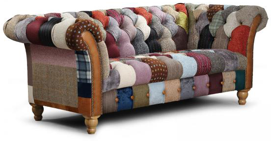 Harlequin leather clearance chesterfield sofa