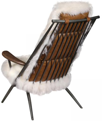 Vintage Sofa Company Mily Baa Baa Chair - Gunmetal Frame with White Sheeps Wool Cover