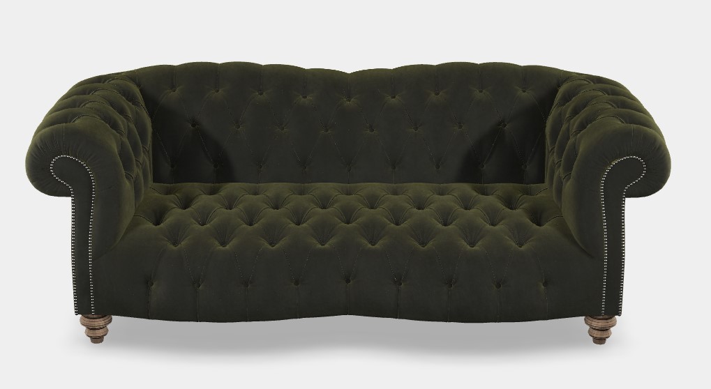 Tetrad Matisse Midi Sofa in Coco Velvet Olive Fabric