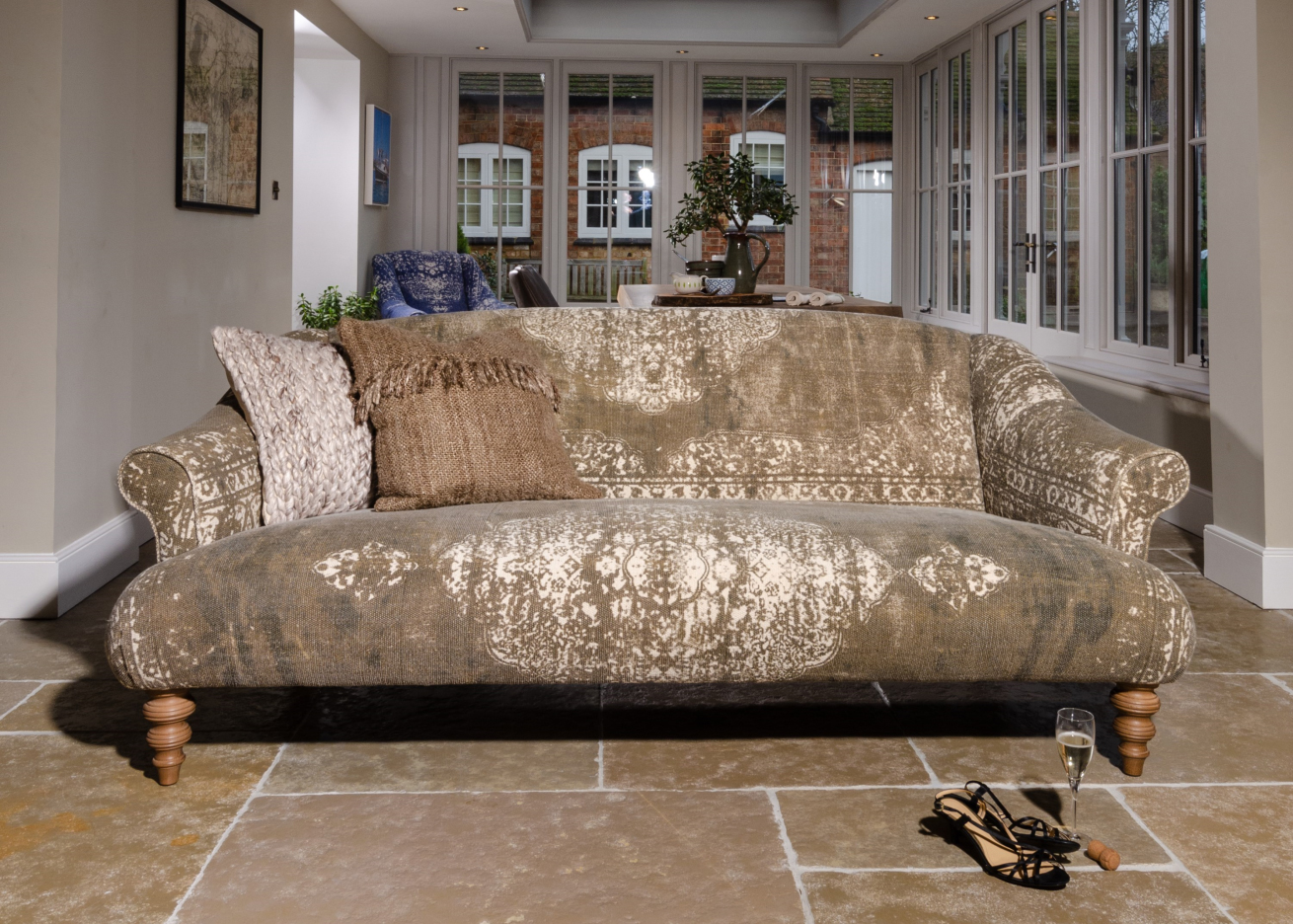 Tetrad Jacaranda Midi Sofa in Bagru Khaki