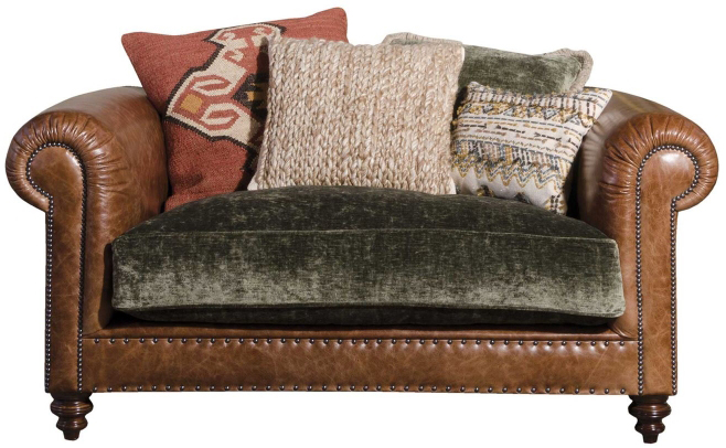 Tetrad Constable Snuggler Sofa in Galveston Bark Leather | Shackletons