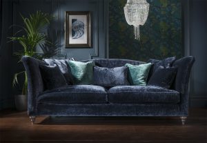 Spink Edgar Monique Grand Sofa shown in Opium Sapphire | Shackletons