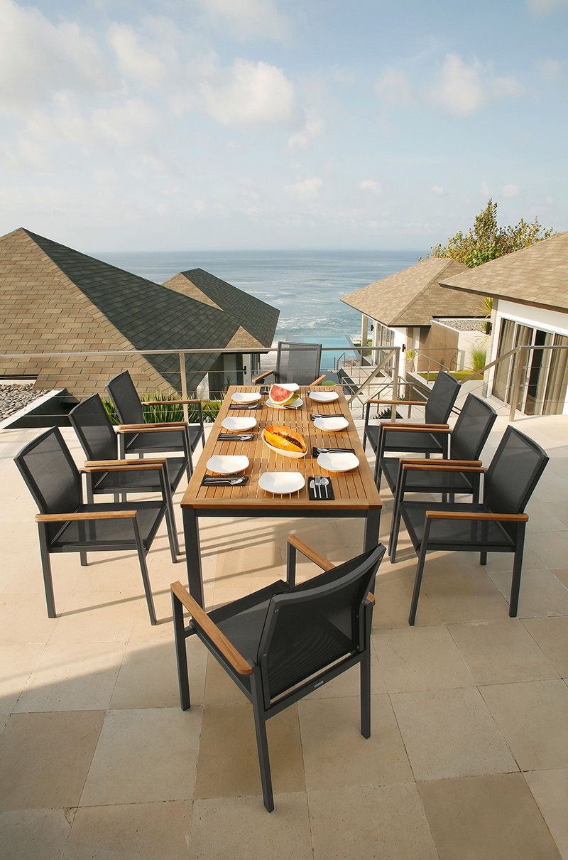 Barlow Tyrie Aura 8 Seat Dining Armchair Set