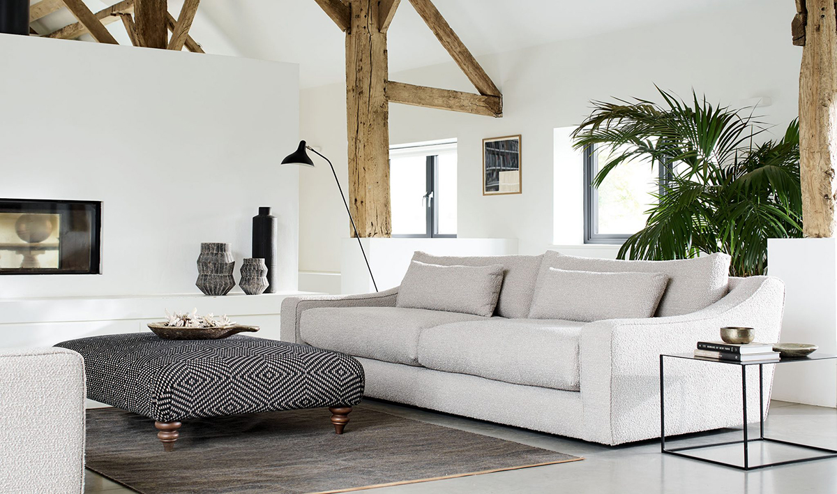 Alexander & James Sketch 4 Seat Sofa Shown in Cologne Mink Fabric