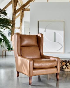 Alexander  James Portrait Chair in Tote Camel Leather | Shackletons