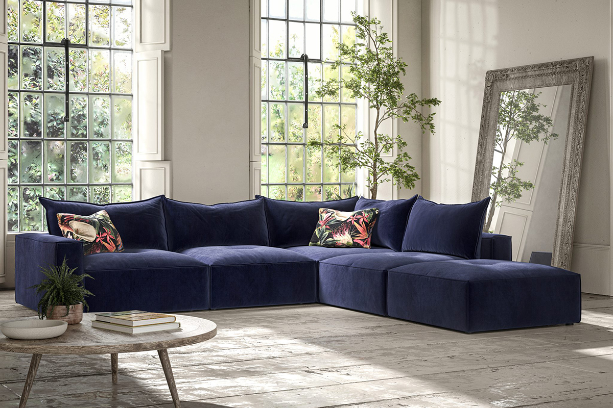 Alexander & James Stella 5 Piece Corner Sofa in Oasis Navy