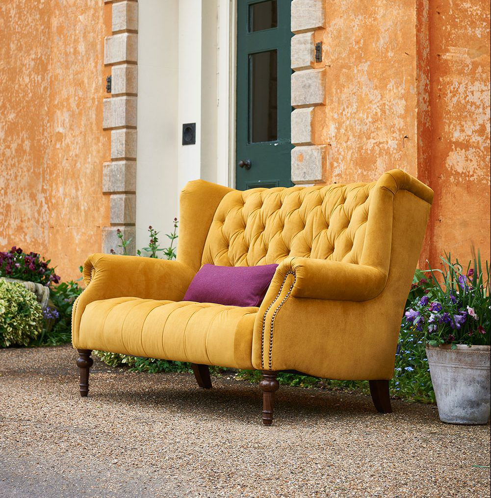 Turmeric discount velvet sofa