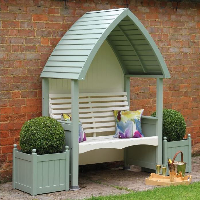 AFK Garden Products Cottage Arbour and Planter Set Sage and Cream | Shackletons