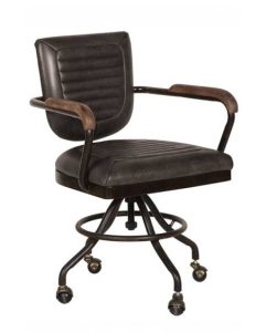 Carlton Furniture Hudson Office Chair Grey Leather | Shackletons