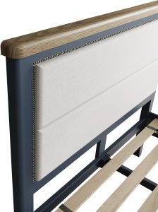 Kettle Parker Blue 46 Fabric Headboard with Low End Footboard | Shackletons