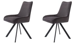 Baker Furniture Brooke Chairs in Grey Velvet | Shackletons