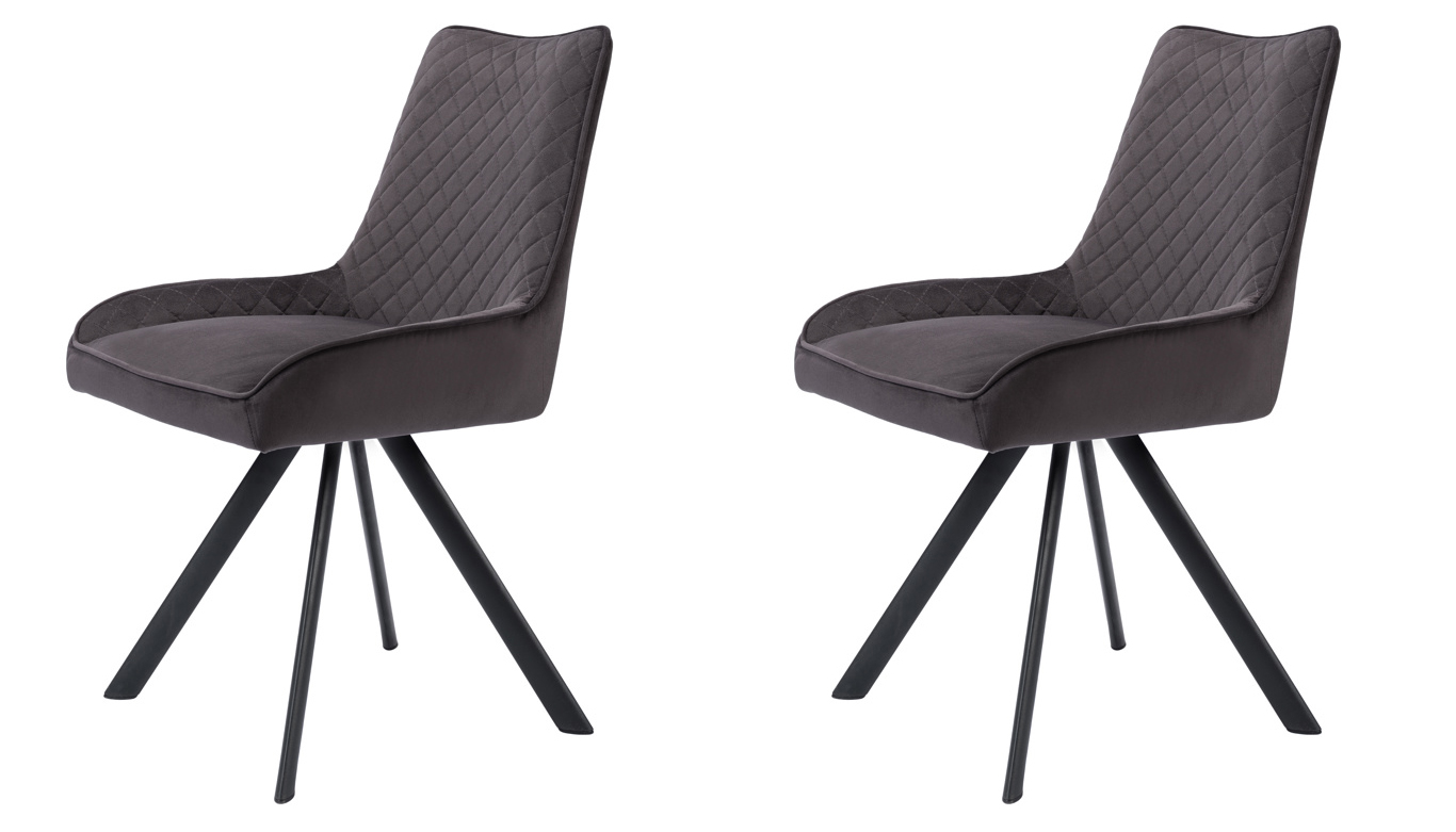 Baker Furniture Brooke Chairs in Grey Velvet | Shackletons