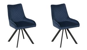 Baker Furniture Brooke Chairs in Blue Velvet | Shackletons