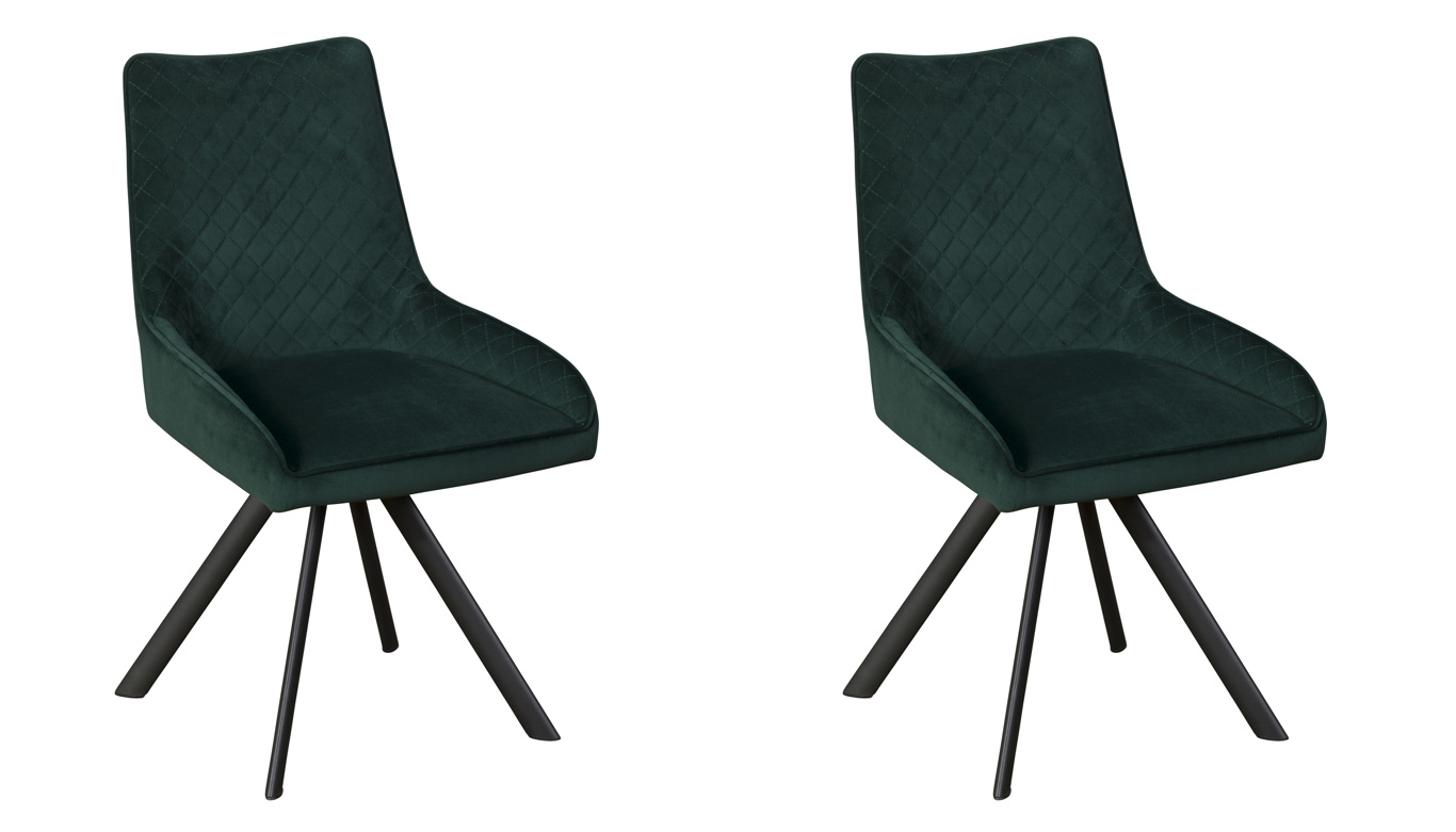 Pair of Brooke Dining Chairs – Green Velvet