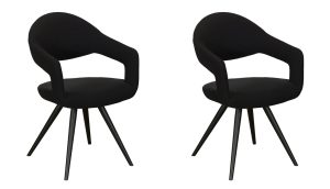 Baker Furniture Jasmine Chairs in Black Velvet | Shackletons