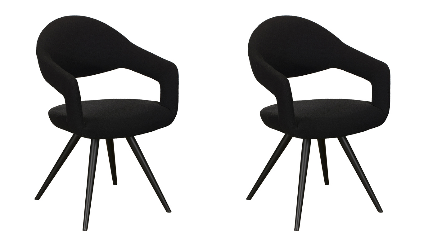 Baker Furniture Jasmine Chairs in Black Velvet