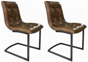 Pair of Carlton Furniture Hampton Chairs Cerato Leather Brown | Shackletons