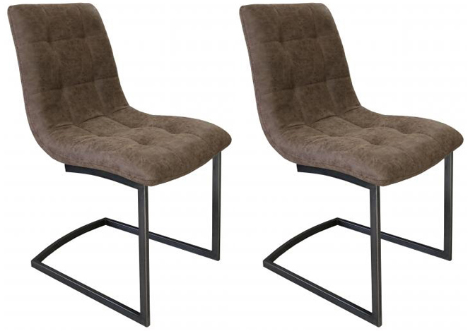 Pair of Carlton Furniture Hampton Chairs PU Tan | Shackletons