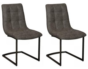 Pair of Carlton Furniture   Hampton Chairs   PU Grey | Shackletons