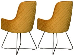 Pair of Carlton Furniture Utah Chairs   Plush Mustard | Shackletons