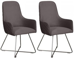 Pair of Carlton Furniture Utah Chairs Plush Steel | Shackletons