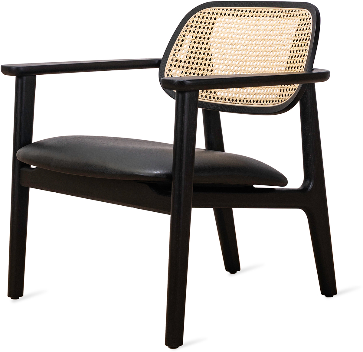 Vincent Sheppard Titus Lounge Chair Black Oak Varnish/Padded Seat Black