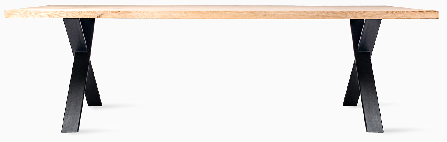 Vincent Sheppard Achille Dining Table 200X100 Cm X-Base Black/Natural Oak Varnish
