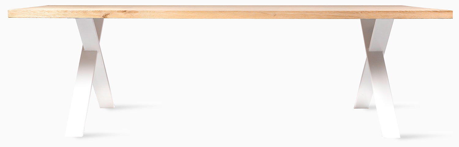 Vincent Sheppard Achille Dining Table 220X100 Cm X-Base White/Natural Oak Varnish