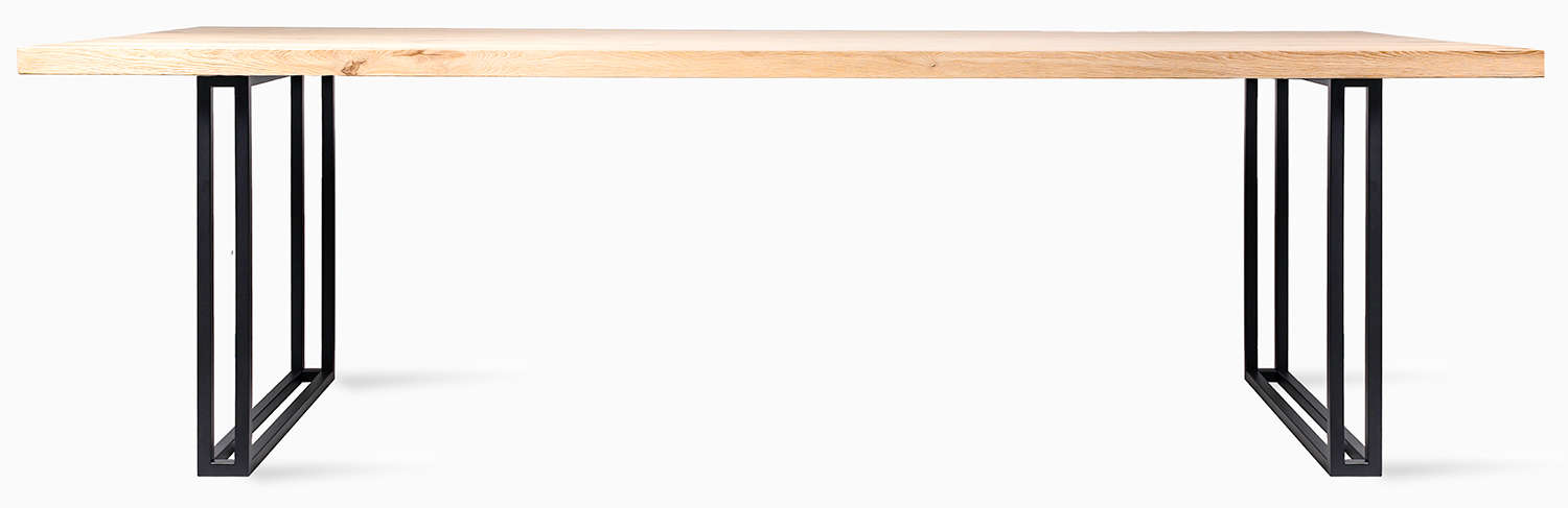 Vincent Sheppard Achille Dining Table 200X100 Cm Square-Base Black/Natural Oak Varnish