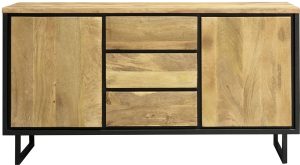 Carlton Furniture Java Natural Line Mango Wood 3 Drawer 2 Door Sideboard | Shackletons