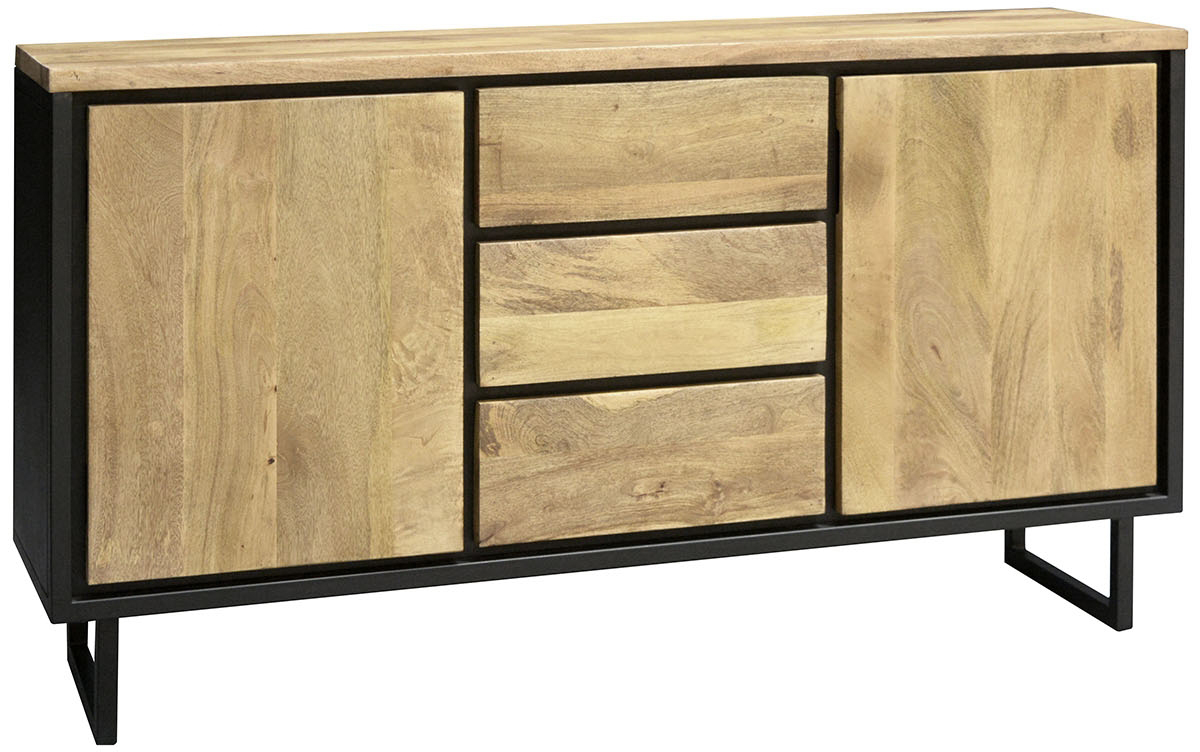 Carlton Furniture Java Natural Line Mango Wood 3 Drawer 2 Door Sideboard | Shackletons