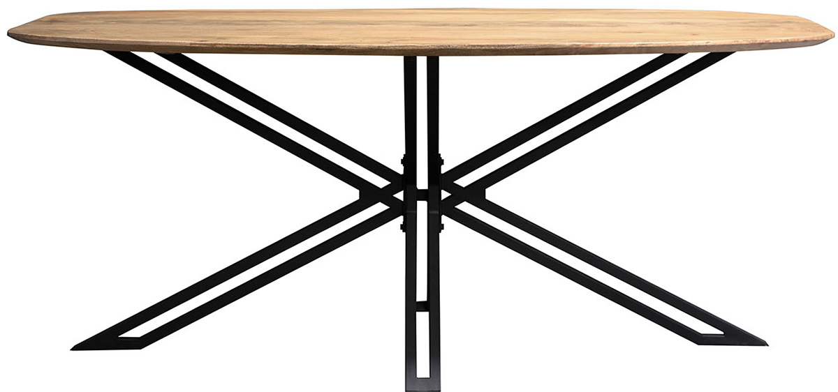 Carlton Furniture Java Natural Line Mango Wood D End Oval 180cm Dining Table | Shackletons