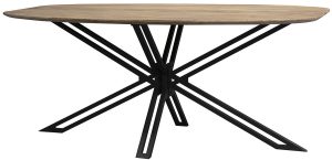 Carlton Furniture Java Natural Line Mango Wood D End Oval 180cm Dining Table | Shackletons