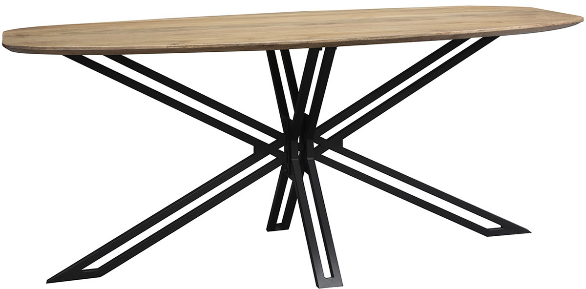 Carlton Furniture Java Natural Line Mango Wood D-End Oval 180cm Dining Table