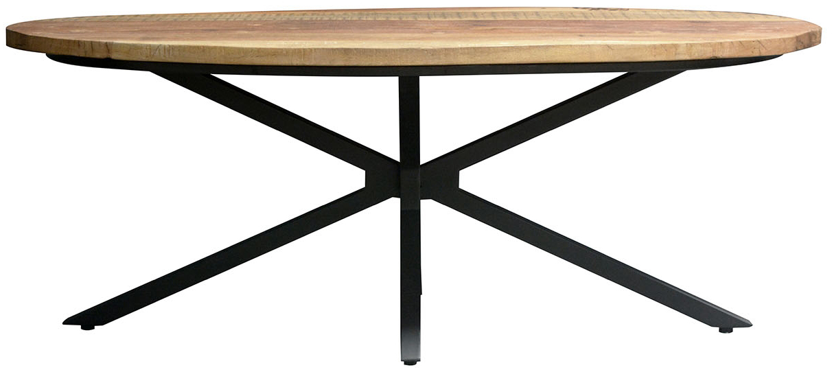 Carlton Furniture Java Sleeper Wood Black Iron Oval Coffee Table | Shackletons