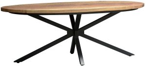 Carlton Furniture Java Sleeper Wood Black Iron Oval Coffee Table | Shackletons