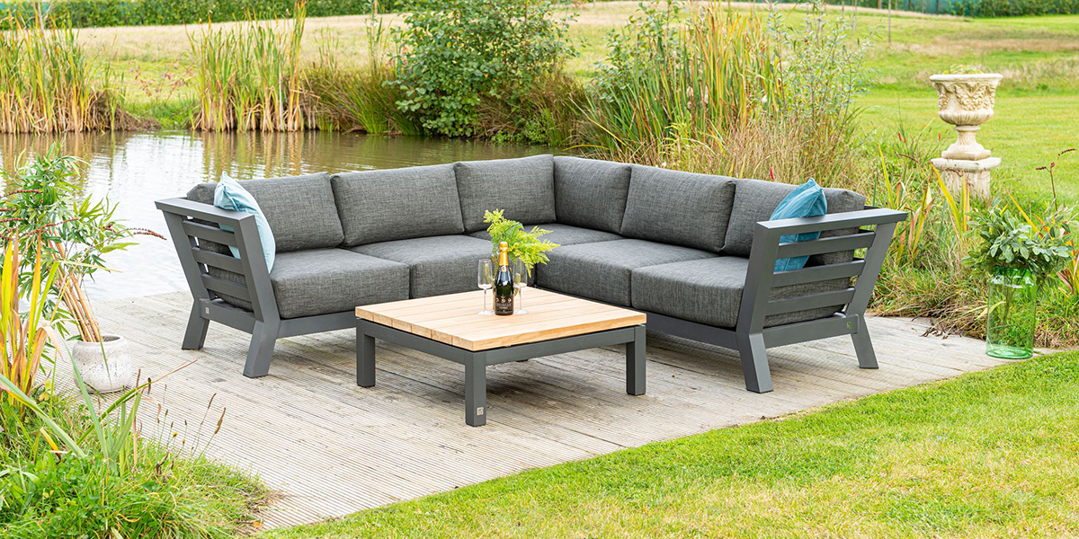 LifestyleGarden Aruba Casual Corner Dining Bench Set