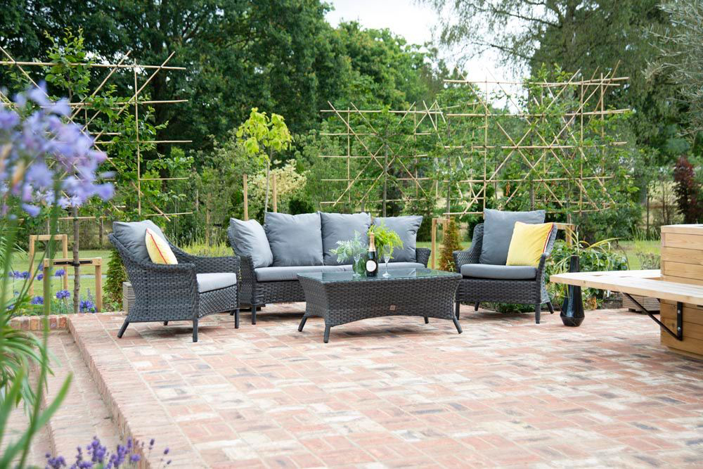 4 Seasons Outdoor Boston Lounge Set in Charcoal Weave