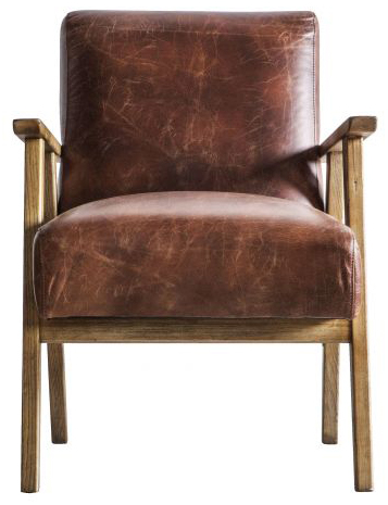 Gallery Direct Neyland Armchair Vintage Brown Leather