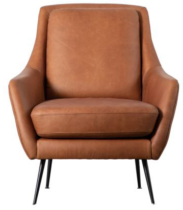 Gallery Direct Brompton Armchair Brown Leather