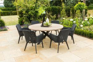 4 Seasons Outdoor Lisboa 6 Seat Louvre Dining Set in Anthracite | Shackletons